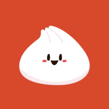 Çin böreği karakter tasarımı. Çin böreği Çin yemeğidir. Bao çizgi filmi..