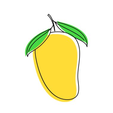 Yarım mango vektörü. Mango vektörü. Beyaz arka planda mango. logo tasarımı.