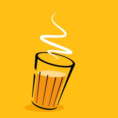 Hint sıcak içecek vektörü. Hint chai ikonu. Chai, Hint içkisidir. Kerala çay dükkanının illüstrasyon vektörü. Hint Kerala yol kenarı. Kerala çay dükkanı çizimi. Kerala Eski.