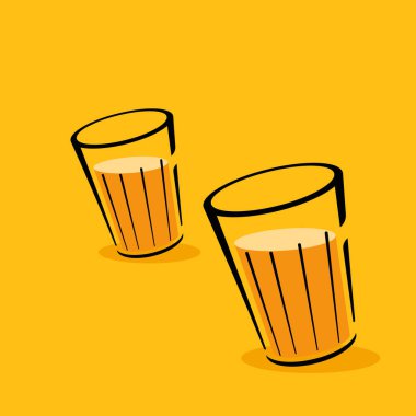 Hint sıcak içecek vektörü. Hint chai ikonu. Chai, Hint içkisidir. Kerala çay dükkanının illüstrasyon vektörü. Hint Kerala yol kenarı. Kerala çay dükkanı çizimi. Kerala Eski.