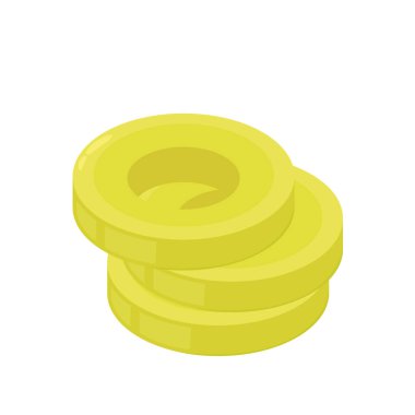 Turşulu zeytin vektörü. Beyaz arkaplanda turşulu zeytin dilimi.