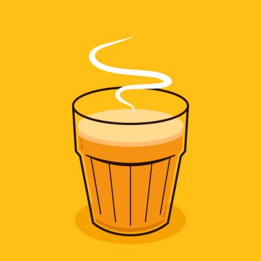 Hint sıcak içecek vektörü. Hint chai ikonu. Chai, Hint içkisidir. Kerala çay dükkanının illüstrasyon vektörü. Hint Kerala yol kenarı. Kerala çay dükkanı çizimi. Kerala Eski.