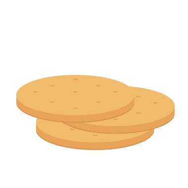 Yuvarlak krakerler izole edilmiş vektör. Beyaz arkaplanda yuvarlak krakerler.