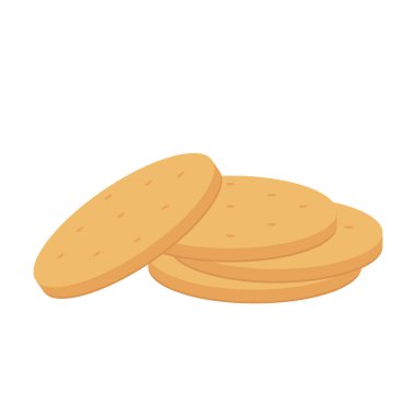 Yuvarlak krakerler izole edilmiş vektör. Beyaz arkaplanda yuvarlak krakerler.