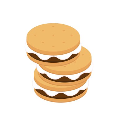 Çikolata ve kraker. S 'more graham krakeri, çikolata ve lokum..