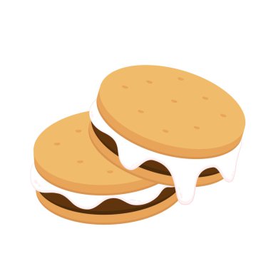 Çikolata ve kraker. S 'more graham krakeri, çikolata ve lokum..