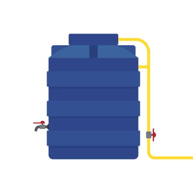 Su tankı vektörü. Çak bakalım. Beyaz arkaplanda su tankı.