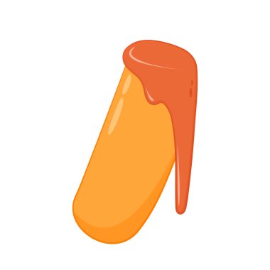 Tatlı Tteokbokki noodle çizgi filmi. Kore sokak yemeği. Basit vektör logosu sosisi. Tteokbokki Kore yemeğidir..