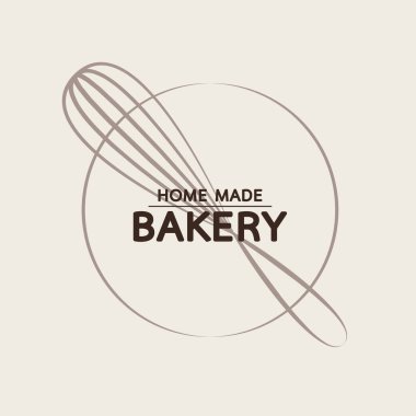 Pastane logosu tasarımı. Fırın işareti vektörü. Klavye logosu tasarımı.