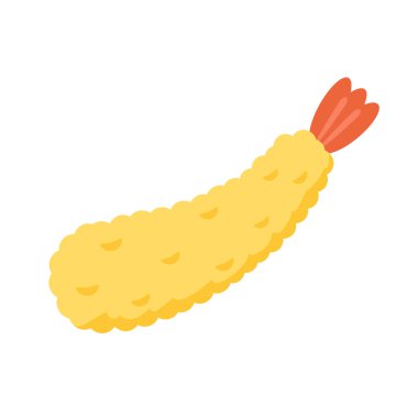Tempura kızarmış karides vektörü izole edilmiş. Beyaz arkaplanda Tempura kızarmış karides.