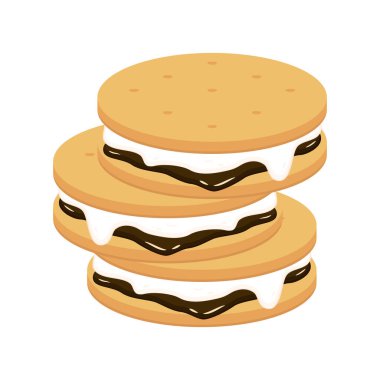 Çikolata ve kraker. S 'more graham krakeri, çikolata ve lokum..