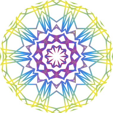 Gösterişli caleidoscope dairesi rengarenk basit ve modern çizgi sanat hareketi grafikleri estetik arka plan için