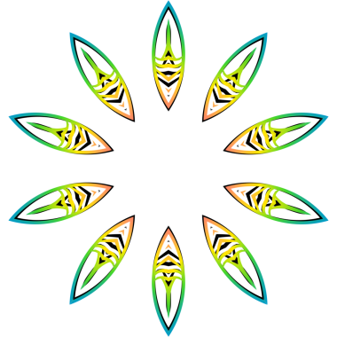 Güzel renkli caleidoscope gradyan çiçek sanatı batik etnik dayak borneo desen arka plan