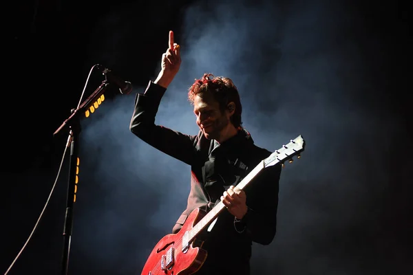 2022年11月4日 巴西里约热内卢 在里约热内卢市的一场音乐会上 摇滚乐团国际刑警的吉他手丹尼尔 凯斯勒在音乐会上说 — 图库照片