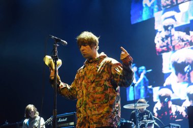 Rio de Janeiro, 16 Kasım 2022. Şarkıcı Liam Gallagher, Qualistage, Rio de Janeiro 'da bir konser sırasında Oasis grubunun eski vokalisti.
