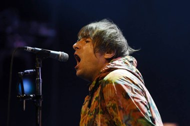 Rio de Janeiro, 16 Kasım 2022. Şarkıcı Liam Gallagher, Qualistage, Rio de Janeiro 'da bir konser sırasında Oasis grubunun eski vokalisti.