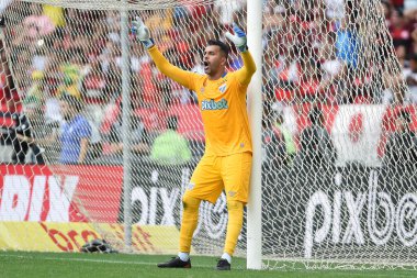 Rio de Janeiro, Brezilya, 12 Kasım 2022. Ava takımının kalecisi Gledson, Flamengo x Ava maçı sırasında, Brezilya Şampiyonası için, Maracan Stadyumu 'nda.