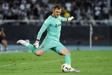 Rio de Janeiro, Brezilya, 10 Kasım 2022. Botafogo kalecisi Lucas Perri, Boafogo x Santos maçında Brezilya 'nın Engenho Stadyumu' nda oynanacak..