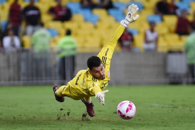 Rio de Janeiro, Brezilya, 5 Ekim 2022. Flamengo x Internacional maçında, Maracan Stadyumu 'nda oynanan Brezilya Şampiyonası' nda kaleci Keiller..