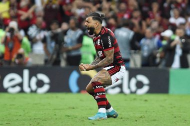Rio de Janeiro, Brezilya, 19 Ekim 2022. Flamengo takımından futbolcu Gabriel Gabigol, Flamengo x Corinthians maçında, Brezilya 'nın son kupası için, Maracan Stadyumu' nda.