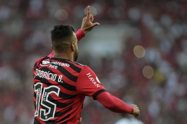 Rio de Janeiro, Brezilya, 14 Ağustos 2022 Flamengo takımından Thiago Maia, Maracan Stadyumu 'ndaki Athletico-PR maçında..
