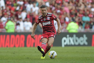 Rio de Janeiro, Brezilya, 14 Ağustos 2022 Flamengo takımından Diego Ribas, Maracan Stadyumu 'ndaki Athletico-PR maçında..