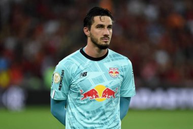 Rio de Janeiro, Brezilya, 1 Ekim 2022. Bragantino takımının kalecisi Claiton, Brezilya Maracan Stadyumu 'nda oynanan Flamengo x Bragantino maçında golünü kutluyor..