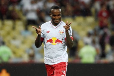 Rio de Janeiro, Brezilya, 1 Ekim 2022. Bragantino takımından futbolcu Helinho, Brezilya 'nın Maracan Stadyumu' nda oynanan Flamengo x Bragantino maçında golünü kutluyor..