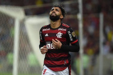 Rio de Janeiro, Brezilya, 9 Ağustos 2022. Flamengo 'dan futbolcu Gabi, Flamengo x Corinthians maçı sırasında, Libertadpores Kupası için, Maracan Stadyumu' nda.