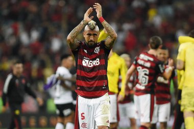 Rio de Janeiro, Brezilya, 9 Ağustos 2022. Flamengo 'dan Arturo Vidal, Libertadpores Kupası adına oynanan Flamengo-Corinthians maçı sırasında Maracan Stadyumu' nda.