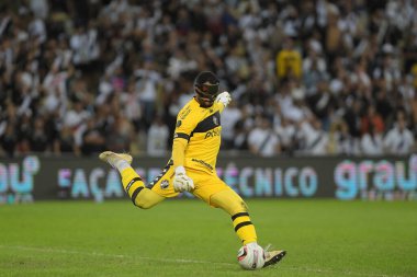 Rio de Janeiro, Brezilya, 12 Haziran 2022. Vasco 'nun takımının kalecisi Thiago Rodrigues, Vasco x Cruzeiro ile oynanan maçta Brezilya şampiyonluk serisi B' de Maracan Stadyumu 'nda mücadele etti..