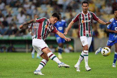 Rio de Janeiro, Brezilya, 23 Haziran 2022. Futbol oyuncusu Alman Cano, fluminense takımı, Fluminense vs. Cruzeiro Brezilya Kupası için Maracan Stadyumu 'nda maç yapıyor..