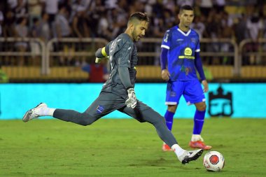 Volta Redonda, Brezilya, 20 Şubat 2022. Audax takımından futbolcu Max Muralha, Carioca şampiyonası Audax Vasco maçında Volta Redonda Stadyumu 'nda.