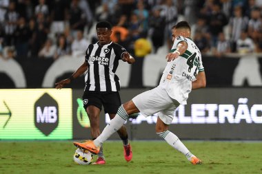 Rio de Janeiro, Brezilya, 17 Eylül 2022. Botafogo takımından futbolcu Jeffinho, Botafogo x Coritiba maçında Brezilya şampiyonluğu için, Engenhao Stadyumu 'nda.