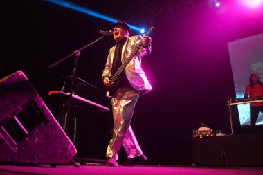 Rio de Janeiro, Brazil,January 27, 2023. Singer James Cassidy of the American band Information Society, during a show at Espao Hall in the city of Rio de Janeiro