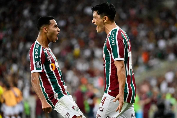 Fluminense Tyska Cano Firar Ett Mål Gruppscenen Fotbollsmatch Copa Libertadores — Stockfoto