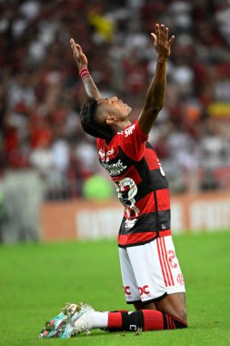 Rio de Janeiro, 29 Haziran 2023. Flamengo takımından Futeol oyuncusu Bruno Henrique, Brezilya Şampiyonası için Flamengo x Grmio maçında, Maracan Stadyumu 'nda.