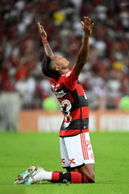 Rio de Janeiro, 29 Haziran 2023. Flamengo takımından Futeol oyuncusu Bruno Henrique, Brezilya Şampiyonası için Flamengo x Grmio maçında, Maracan Stadyumu 'nda.