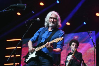 Rio de Janeiro, 6 Mayıs 2023. Gitarist Phil Palmer, Qualistage, Rio de Janeiro 'daki Dire Straits grubunun konserinde....