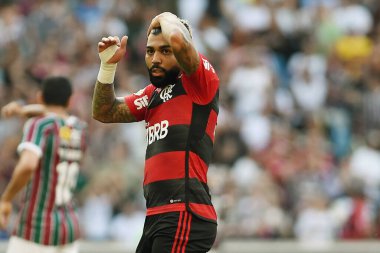 Rio de Janeiro (RJ), 07 / 16 / 2023 - Fluminense-Flamengo - Gabi, Flamengo oyuncusu, Fluminense ile oynadığı maçta, Mrio Filho Stadyumu 'nda (Maracan Filho Stadyumu) düzenlenen 2023.)