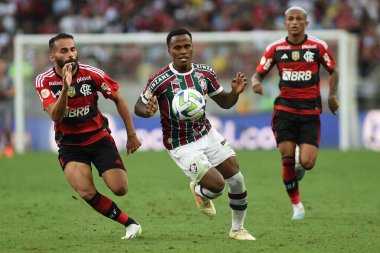 Rio de Janeiro (RJ), 07 / 16 / 2023 - Fluminense-Flamengo - Jhon Arias Fluminense oyuncusu, Flamengo 'ya karşı oynadığı maçta, Mrio Filho Stadyumu' nda (Maracan Filho Stadyumu) düzenlenen 2023.)