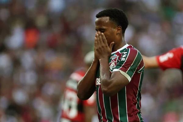 Rio Janeiro 2023 Fluminense Flamengo Jogador Jhon Arias Fluminense Durante — Fotografia de Stock