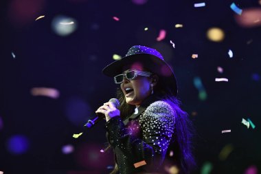 Rio de Janeiro, Brezilya, 20 Temmuz 2023. Şarkıcı Maraisa, Rio de Janeiro şehrindeki Espao Hall 'da bir gösteri sırasında