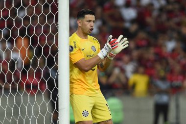 Rio de Janeiro, Brezilya, 3 Ağustos 2023. Olimpia takımının kalecisi Juan Espinola, 2023 Libertadores karşılaşmasında Maracan Stadyumu 'nda Olimpia' ya karşı oynamıştır..