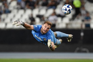 Rio de Janeiro, 25 Temmuz 2023. Botafogo takımının kalecisi Lucas Perri, Engenho Stadyumu 'ndaki Güney Amerika Kupası maçında....