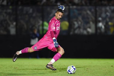 Rio de Janeiro, Brezilya, 1 Mayıs 2023. Bahia takımının kalecisi Marcos Felipe, Vasco Bahia maçında, Maracan Stadyumu 'nda oynanan Brezilya şampiyonasında,.