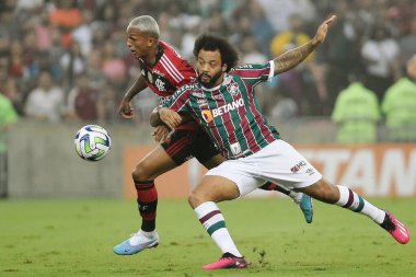 Rio de Janeiro, Brezilya, 16 Mayıs 2023. Fluminense takımının futbol oyuncuları, Brezilya Kupası için Fluminense 'e karşı oynanan maçta, Maracan Stadyumu' nda.