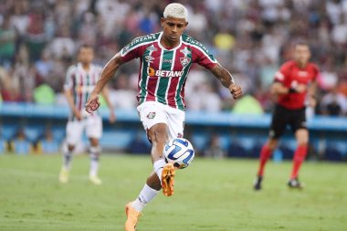 Rio de Janeiro, Brezilya, 18 Nisan 2023. Fluminense takımından futbolcu Kennedy, The Stonge for the Libertadores maçında Maracan Stadyumu 'nda.