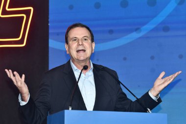 Rio de Janeiro, Brezilya, 25 Eylül 2023. Rio de Janeiro Belediye Başkanı Eduardo Paes, FIDES 2023 yılında Windsor Hotel 'de düzenlendi..