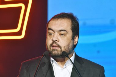 Rio de Janeiro, 25 Eylül 2023. FIDES 2023 'te Rio de Janeiro valisi Claudio Castro, Windsor Otel' de tutuldu..